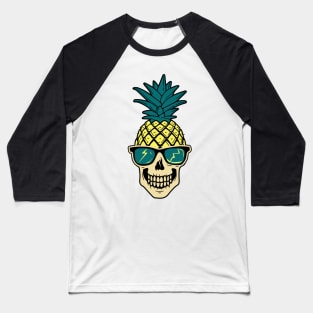 mowhawk pineapple skull Baseball T-Shirt